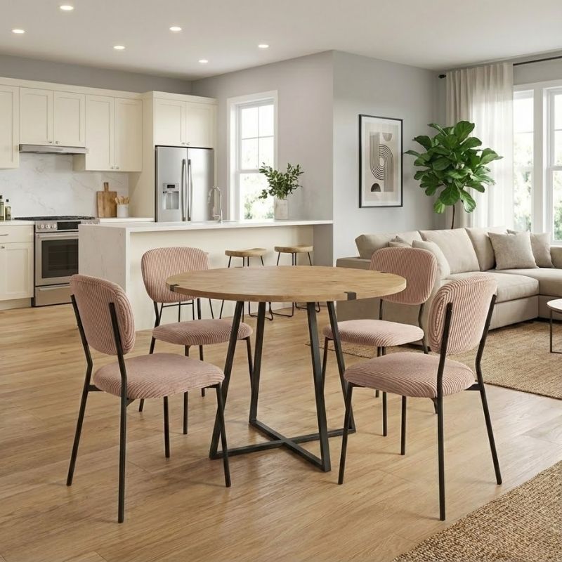 Σετ τραπεζαρία 5τμχ Rubes - Kevin Megapap χρώμα φυσικό οξιάς - μόκα Ø100x78εκ. Σετ τραπεζαρία 5τμχ Rubes - Kevin Megapap χρώμα φυσικό οξιάς - μόκα Ø100x78εκ.