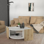 Τραπεζάκι σαλονιού Marbel Megapap χρώμα sapphire oak - λευκό εφέ μαρμάρου 75x75x40εκ. - Image 7