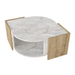 Τραπεζάκι σαλονιού Marbel Megapap χρώμα sapphire oak - λευκό εφέ μαρμάρου 75x75x40εκ. - Image 10