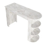 Τραπέζι μπαρ Vigne Megapap χρώμα λευκό εφέ μαρμάρου 150x51,6x101,8εκ. - Image 6