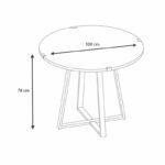 Σετ τραπεζαρία 5τμχ Rubes - Iris Megapap χρώμα γκρι σκυροδέματος - γκρι Ø100x78εκ. - Image 6