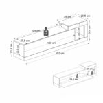 Έπιπλο τηλεόρασης επιτοίχιο Volare Megapap χρώμα λευκό εφέ μαρμάρου - sapphire oak 150x29,6x38,6εκ. - Image 11