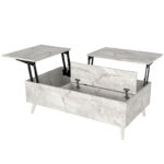 Τραπεζάκι σαλονιού Roy Megapap με σερβιτόρο χρώμα λευκό εφέ μαρμάρου 121x69x40εκ. - Image 10