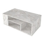 Τραπεζάκι σαλονιού Abdera Megapap χρώμα λευκό εφέ μαρμάρου 110x60x42εκ. - Image 9