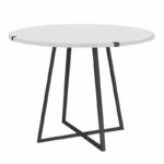 Σετ τραπεζαρία 5τμχ Rubes - Iris Megapap χρώμα λευκό - ανοιχτό μπεζ Ø100x78εκ. - Image 4