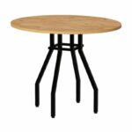 Σετ τραπεζαρία 5τμχ Roma - Viva Megapap χρώμα pine oak - μαύρο Ø80x75εκ. - Image 4