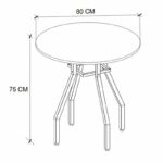 Σετ τραπεζαρία 5τμχ Roma - Rosa Megapap χρώμα pine oak - γκρι Ø80x75εκ. - Image 6