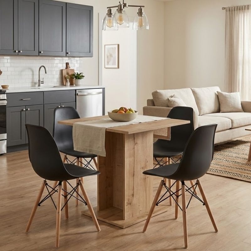 Σετ τραπεζαρία 5τμχ Allos - Nova Megapap χρώμα sapphire oak - μαύρο 75x75x77εκ. Σετ τραπεζαρία 5τμχ Allos - Nova Megapap χρώμα sapphire oak - μαύρο 75x75x77εκ.