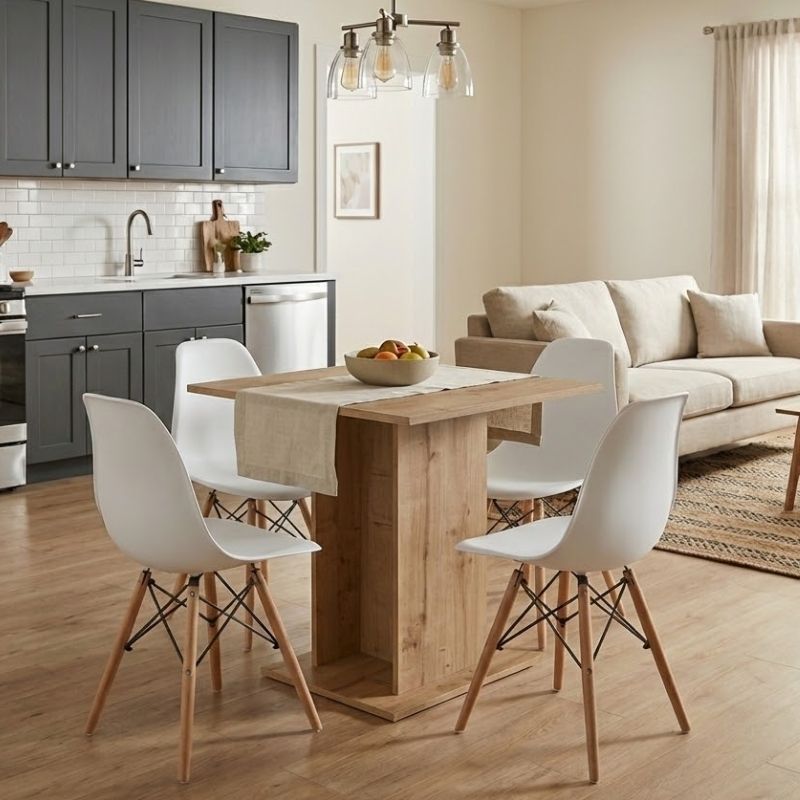 Σετ τραπεζαρία 5τμχ Allos - Nova Megapap χρώμα sapphire oak - λευκό 75x75x77εκ. Σετ τραπεζαρία 5τμχ Allos - Nova Megapap χρώμα sapphire oak - λευκό 75x75x77εκ.