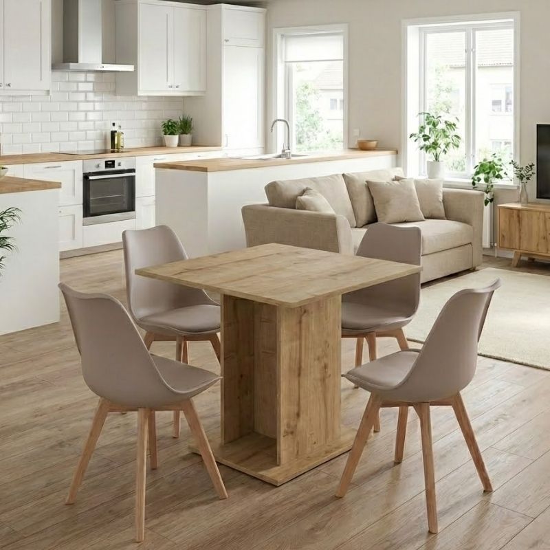 Σετ τραπεζαρία 5τμχ Allos - Viva Megapap χρώμα sapphire oak - cappuccino 75x75x77εκ. Σετ τραπεζαρία 5τμχ Allos - Viva Megapap χρώμα sapphire oak - cappuccino 75x75x77εκ.