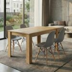 Σετ τραπεζαρία 5τμχ Darlen - Nova Megapap χρώμα sapphire oak - γκρι 125x72x74εκ.