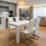 Σετ τραπεζαρία 5τμχ Darlen - Vela Megapap χρώμα λευκό 125x72x74εκ.