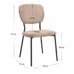 Σετ τραπεζαρία 5τμχ Darlen - Kevin Megapap χρώμα λευκό - μόκα 125x72x74εκ. - Image 5