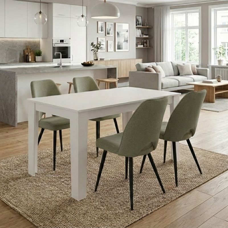 Σετ τραπεζαρία 5τμχ Darlen - Christy Megapap χρώμα λευκό - λαδί 125x72x74εκ. Σετ τραπεζαρία 5τμχ Darlen - Christy Megapap χρώμα λευκό - λαδί 125x72x74εκ.