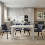 Σετ τραπεζαρία 5τμχ Darlen - Chiara Megapap χρώμα λευκό - ανθρακί 125x72x74εκ.