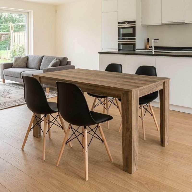 Σετ τραπεζαρία 5τμχ Darlen - Nova Megapap χρώμα καρυδί - μαύρο 125x72x74εκ. Σετ τραπεζαρία 5τμχ Darlen - Nova Megapap χρώμα καρυδί - μαύρο 125x72x74εκ.