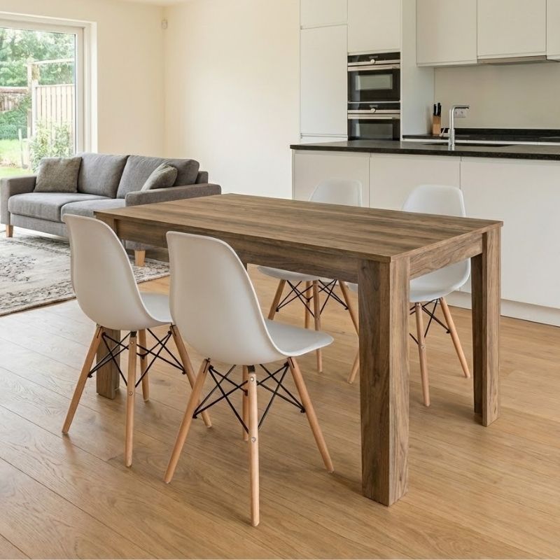 Σετ τραπεζαρία 5τμχ Darlen - Nova Megapap χρώμα καρυδί - λευκό 125x72x74εκ. Σετ τραπεζαρία 5τμχ Darlen - Nova Megapap χρώμα καρυδί - λευκό 125x72x74εκ.