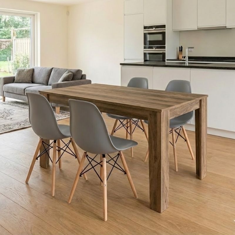 Σετ τραπεζαρία 5τμχ Darlen - Nova Megapap χρώμα καρυδί - γκρι 125x72x74εκ. Σετ τραπεζαρία 5τμχ Darlen - Nova Megapap χρώμα καρυδί - γκρι 125x72x74εκ.