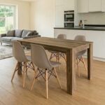 Σετ τραπεζαρία 5τμχ Darlen - Nova Megapap χρώμα καρυδί - cappuccino 125x72x74εκ.