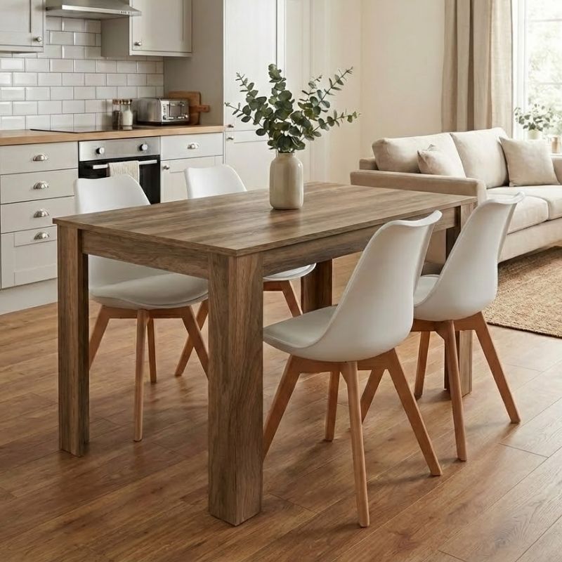 Σετ τραπεζαρία 5τμχ Darlen - Viva Megapap χρώμα καρυδί - λευκό/φυσικό πόδι 125x72x74εκ. Σετ τραπεζαρία 5τμχ Darlen - Viva Megapap χρώμα καρυδί - λευκό/φυσικό πόδι 125x72x74εκ.