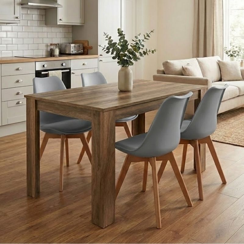 Σετ τραπεζαρία 5τμχ Darlen - Viva Megapap χρώμα καρυδί - γκρι 125x72x74εκ. Σετ τραπεζαρία 5τμχ Darlen - Viva Megapap χρώμα καρυδί - γκρι 125x72x74εκ.