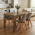 Σετ τραπεζαρία 5τμχ Darlen - Viva Megapap χρώμα καρυδί - cappuccino 125x72x74εκ.