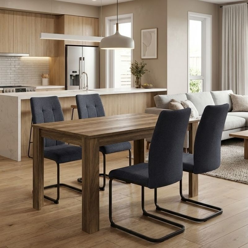 Σετ τραπεζαρία 5τμχ Darlen - Laura Megapap χρώμα καρυδί - ανθρακί 125x72x74εκ. Σετ τραπεζαρία 5τμχ Darlen - Laura Megapap χρώμα καρυδί - ανθρακί 125x72x74εκ.