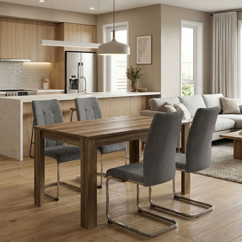 Σετ τραπεζαρία 5τμχ Darlen - Laura Megapap χρώμα καρυδί - γκρι 125x72x74εκ. Σετ τραπεζαρία 5τμχ Darlen - Laura Megapap χρώμα καρυδί - γκρι 125x72x74εκ.