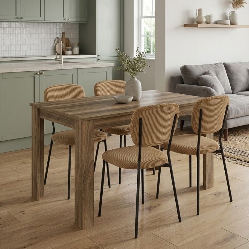 Σετ τραπεζαρία 5τμχ Darlen - Kevin Megapap χρώμα καρυδί - μουσταρδί 125x72x74εκ. Σετ τραπεζαρία 5τμχ Darlen - Kevin Megapap χρώμα καρυδί - μουσταρδί 125x72x74εκ.