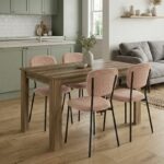 Σετ τραπεζαρία 5τμχ Darlen - Kevin Megapap χρώμα καρυδί - μόκα 125x72x74εκ.