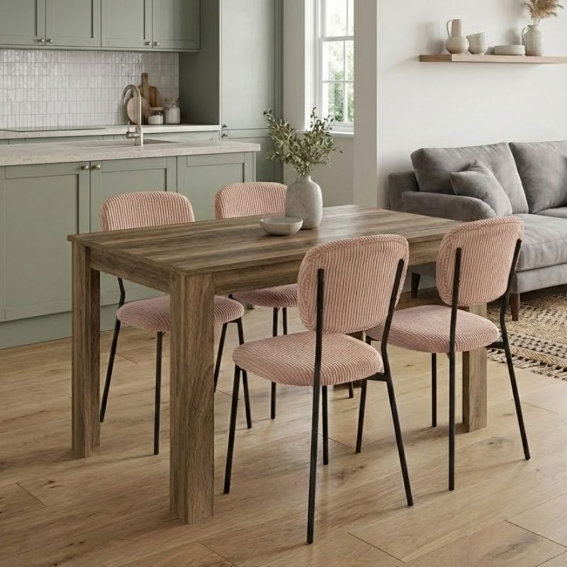 Σετ τραπεζαρία 5τμχ Darlen - Kevin Megapap χρώμα καρυδί - μόκα 125x72x74εκ. Σετ τραπεζαρία 5τμχ Darlen - Kevin Megapap χρώμα καρυδί - μόκα 125x72x74εκ.