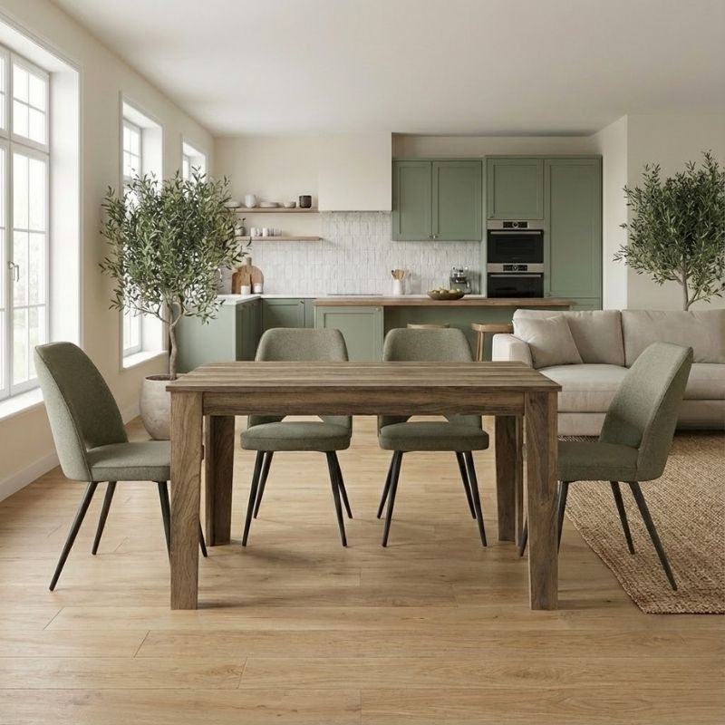 Σετ τραπεζαρία 5τμχ Darlen - Christy Megapap χρώμα καρυδί - λαδί 125x72x74εκ. Σετ τραπεζαρία 5τμχ Darlen - Christy Megapap χρώμα καρυδί - λαδί 125x72x74εκ.