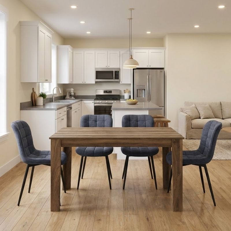 Σετ τραπεζαρία 5τμχ Darlen - Chiara Megapap χρώμα καρυδί - ανθρακί 125x72x74εκ. Σετ τραπεζαρία 5τμχ Darlen - Chiara Megapap χρώμα καρυδί - ανθρακί 125x72x74εκ.