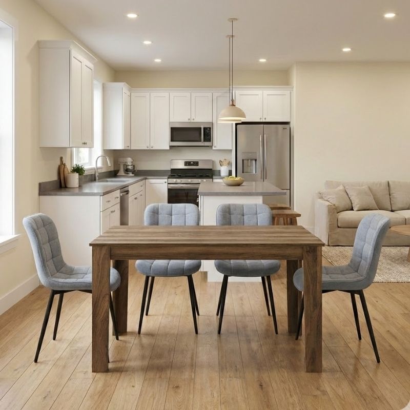 Σετ τραπεζαρία 5τμχ Darlen - Chiara Megapap χρώμα καρυδί - γκρι 125x72x74εκ. Σετ τραπεζαρία 5τμχ Darlen - Chiara Megapap χρώμα καρυδί - γκρι 125x72x74εκ.