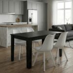 Σετ τραπεζαρία 5τμχ Darlen - Viva Megapap χρώμα sencron black - λευκό 125x72x74εκ.