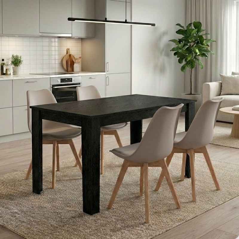 Σετ τραπεζαρία 5τμχ Darlen - Viva Megapap χρώμα sencron black - cappuccino 125x72x74εκ. Σετ τραπεζαρία 5τμχ Darlen - Viva Megapap χρώμα sencron black - cappuccino 125x72x74εκ.