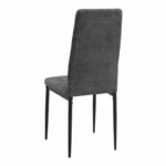 Σετ τραπεζαρία 5τμχ Darlen - Rosa Megapap χρώμα sencron black - γκρι 125x72x74εκ. - Image 3