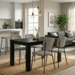 Σετ τραπεζαρία 5τμχ Darlen - Kevin Megapap χρώμα sencron black - λαδί 125x72x74εκ.