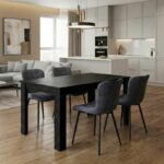 Σετ τραπεζαρία 5τμχ Darlen - Chiara Megapap χρώμα sencron black - ανθρακί 125x72x74εκ.