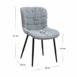 Σετ τραπεζαρία 5τμχ Darlen - Chiara Megapap χρώμα sencron black - γκρι 125x72x74εκ. - Image 5