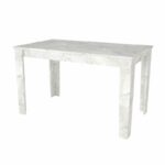 Σετ τραπεζαρία 5τμχ Darlen - Nova Megapap χρώμα λευκό εφέ μαρμάρου - λευκό 125x72x74εκ. - Image 4