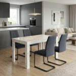 Σετ τραπεζαρία 5τμχ Darlen - Laura Megapap χρώμα λευκό εφέ μαρμάρου - ανθρακί 125x72x74εκ.