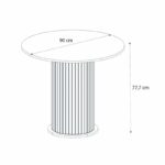 Σετ τραπεζαρία 5τμχ Bohema - Viva Megapap χρώμα ivory/sepet oak - γκρι Ø90x77,7εκ. - Image 7