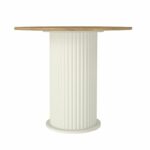 Σετ τραπεζαρία 5τμχ Bohema - Iris Megapap χρώμα ivory/sepet oak - γκρι Ø90x77,7εκ. - Image 5