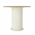 Σετ τραπεζαρία 5τμχ Bohema - Rosa Megapap χρώμα ivory/sepet oak - μαύρο Ø90x77,7εκ. - Image 5