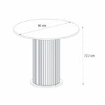 Σετ τραπεζαρία 5τμχ Bohema - Rosa Megapap χρώμα ivory/sepet oak - μαύρο Ø90x77,7εκ. - Image 7