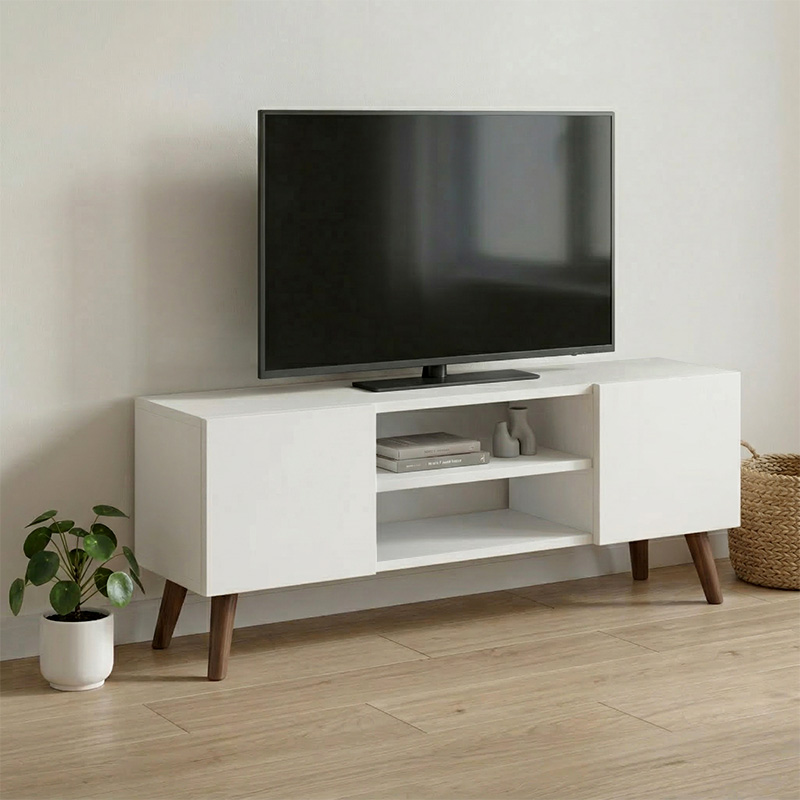 Έπιπλο τηλεόρασης Etna Megapap χρώμα λευκό 120x30x45εκ. Έπιπλο τηλεόρασης Etna Megapap χρώμα λευκό 120x30x45εκ.