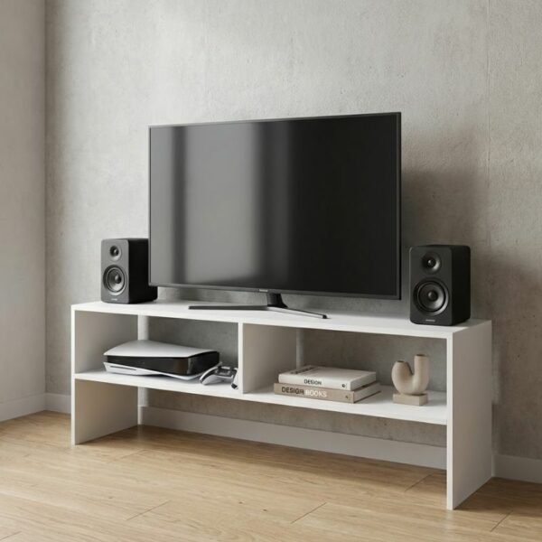 Έπιπλο τηλεόρασης Beirut Megapap χρώμα λευκό 120x30x40εκ.