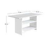 Τραπεζάκι σαλονιού Dallas Megapap χρώμα λευκό 70x50x60εκ. - Image 3