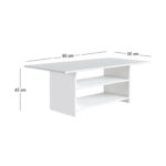 Τραπεζάκι σαλονιού Dallas Megapap χρώμα λευκό 90x50x45εκ. - Image 3